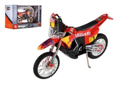 Motorka Bburago 1:18 GasGas RX450F(Dakar 2023) kov/plast 12cm v krabičce 17x11x7cm