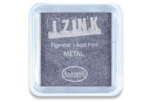 Inkoustový polštářek Aladine IZINK metal modro-stříbrný (modro-stříbrná)