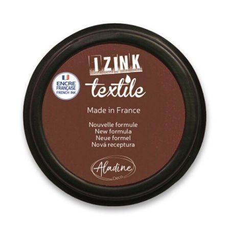 Razítková poduška na textil Aladine Izink hnědá