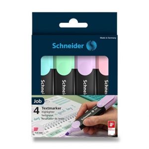 Zvýrazňovač SCHNEIDER JOB Pastel sada 4ks
