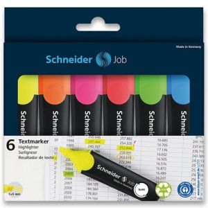 Zvýrazňovač Schneider JOB, sada 6ks