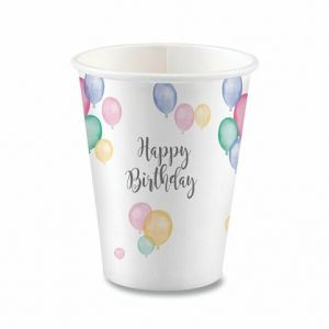 Papírové kelímky Happy Birthday 0,25l (8ks)