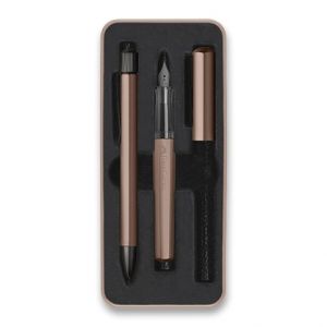 Sada Faber-Castell Hexo Bronze plnicí pero a kuličková tužka