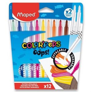 Dětské fixy Maped Color'Peps Oops sada 12 barev + 2 zmizíky