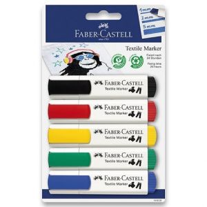 Popisovače na textil Faber-Castell 5 barev