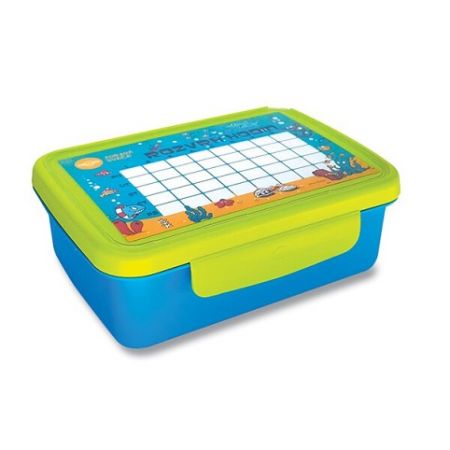 Svačinový box Zdravá sváča modrý/ zelený