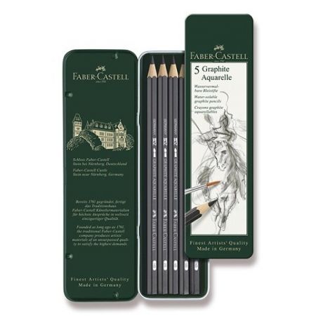 Faber-Castell Akvarelová grafitová tužka Art Aquarelle 5ks v plechové krabičce
