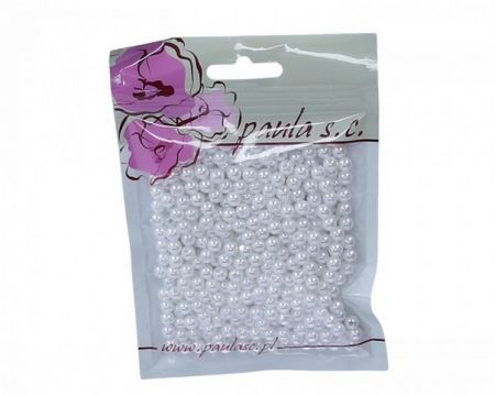 Korálky 6mm bílé plastové růže 50 g