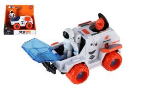 Auto vesmírné s astronautem plast 9x13cm na setrvačník v krabici