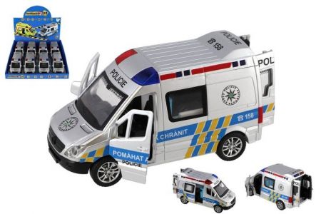 Auto policie plast 15cm na baterie se zvukem se světlem na setrvačník