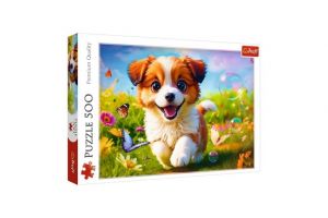 Puzzle Veselé štěně 500 dílků 48x34cm v krabici 40x27x4,5cm