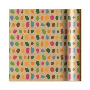 ALBI Dárkový papír Kraft - role 2 m × 70 cm - Barevné otisky