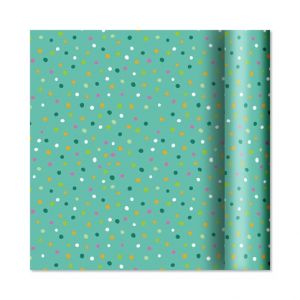 ALBI Dárkový papír - role 2 m × 70 cm - Barevné tečky na zelené