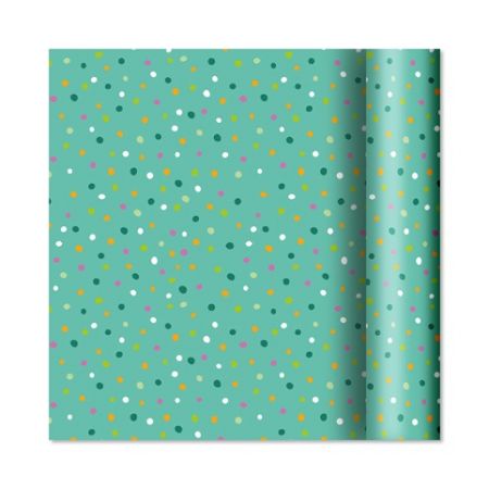 ALBI Dárkový papír - role 2 m × 70 cm - Barevné tečky na zelené