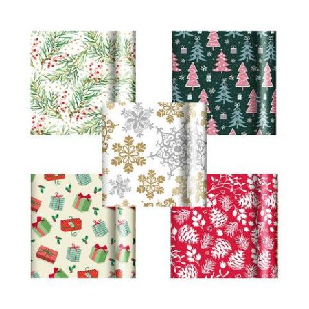 ALBI Dárkové papíry - 10 m × 70 cm - Vánoční mix