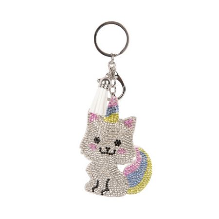 ALBI Štrasová klíčenka - Duhová kočka