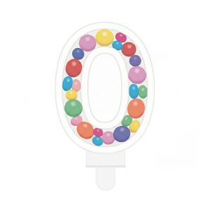 ALBI Svíčka dortová barevné lentilky číslo 0