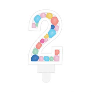 ALBI Svíčka dortová barevné lentilky číslo 2