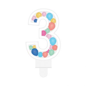 ALBI Svíčka dortová barevné lentilky číslo 3