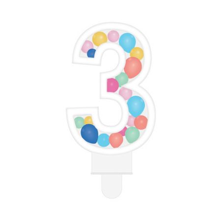 ALBI Svíčka dortová barevné lentilky číslo 3