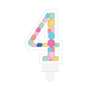 ALBI Svíčka dortová barevné lentilky číslo 4