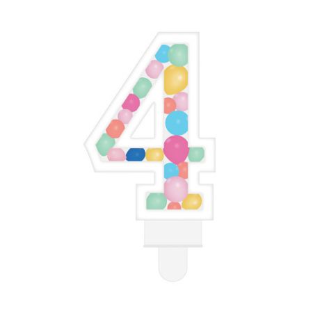 ALBI Svíčka dortová barevné lentilky číslo 4