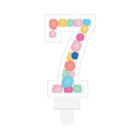 ALBI Svíčka dortová barevné lentilky číslo 7