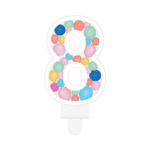 ALBI Svíčka dortová barevné lentilky číslo 8