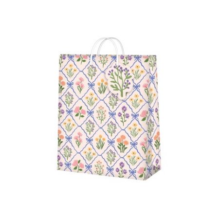 ALBI Dárková taška malá - Květiny v mašličkách (17,8 × 9,8 × 22,9 cm)