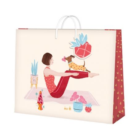 ALBI Dárková taška velká - Jóga s pejskem (32,4 × 12,7 × 26 cm)