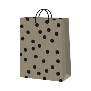 ALBI Dárková taška velká - Černé puntíky (26 × 12,7 × 32,4 cm)