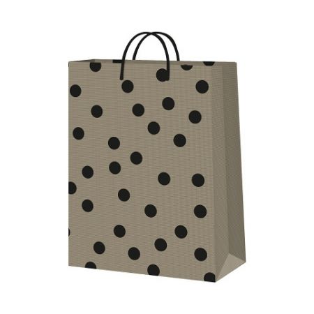 ALBI Dárková taška velká - Černé puntíky (26 × 12,7 × 32,4 cm)