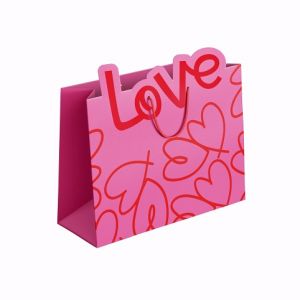 ALBI Dárková taška horizontální malá - S výsekem Love (22,9 × 9,8 × 17,8 cm)