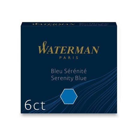 Inkoustové bombičky Waterman krátké - modré, omyvatelné