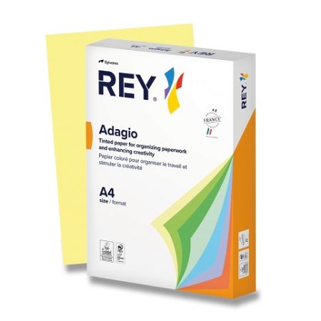 Barevný papír Rey Adagio, pastelový, 500 listů - žlutý