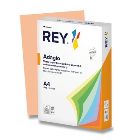 Barevný papír Rey Adagio, pastelový, 500 listů - lososový