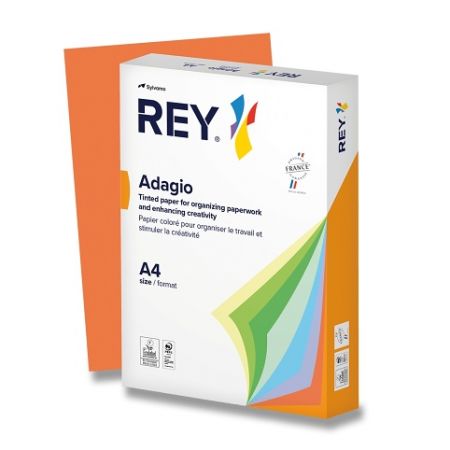Barevný papír Rey Adagio, intenzivní sytost, 500 listů - oranžový