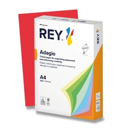 Barevný papír Rey Adagio, intenzivní sytost, 500 listů - červený