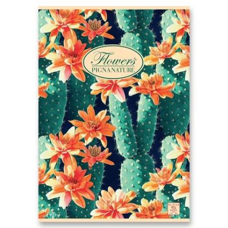 Školní sešit Pigna Nature Flowers - A4, čistý, 40 listů, mix motivů