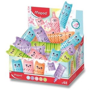 Zvýrazňovač Maped Fluo Peps Mini Pastel - stojánek, 48 ks