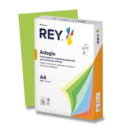 Barevný papír Rey Adagio, intenzivní sytost, 500 listů - jarní zelená