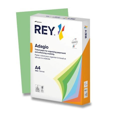 Barevný papír Rey Adagio, intenzivní sytost, 500 listů - listově zelená