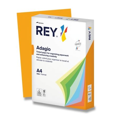 Barevný papír Rey Adagio, intenzivní sytost, 500 listů - sv. oranžová