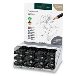 Grafitová tužka Faber-Castell Pitt Graphite Matt - stojánek, 144 ks