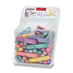 Zvýrazňovač Faber-Castell Textliner 46 Metallic - dóza, 100 ks