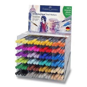 Popisovač Faber-Castell Goldfaber Aqua Dual Marker - stojánek, 120 ks