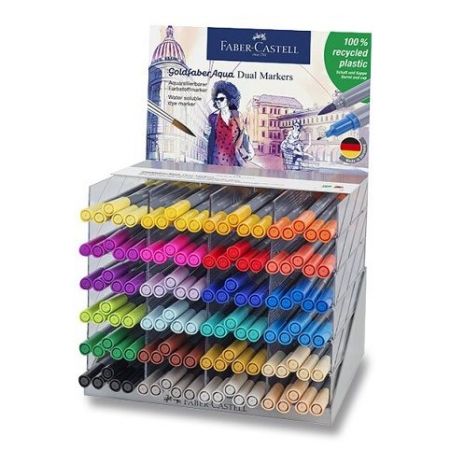 Popisovač Faber-Castell Goldfaber Aqua Dual Marker - stojánek, 120 ks