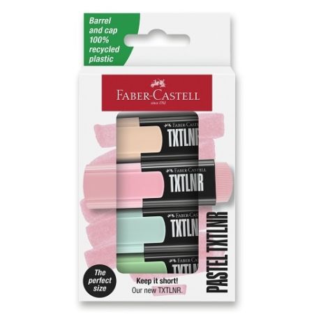 Zvýrazňovače Faber-Castell Short TXTLNR Pastel - 4 ks