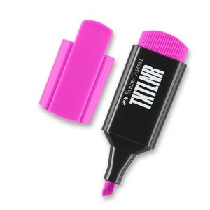 Zvýrazňovač Faber-Castell Short TXTLNR - růžový