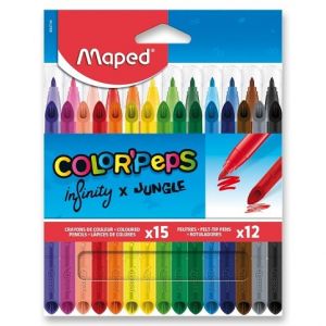 Pastelky Maped Infinity - 15 ks + 12 ks fixů Jungle